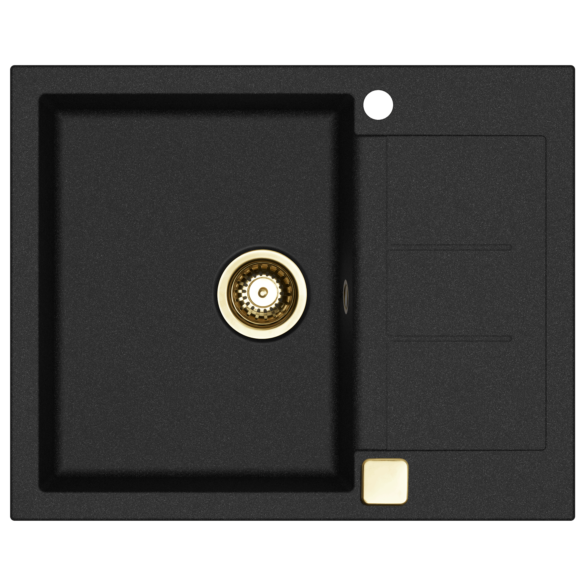 Lavabo Saturn 780 køkkenvask i sort komposit med bakke og afløb i krom