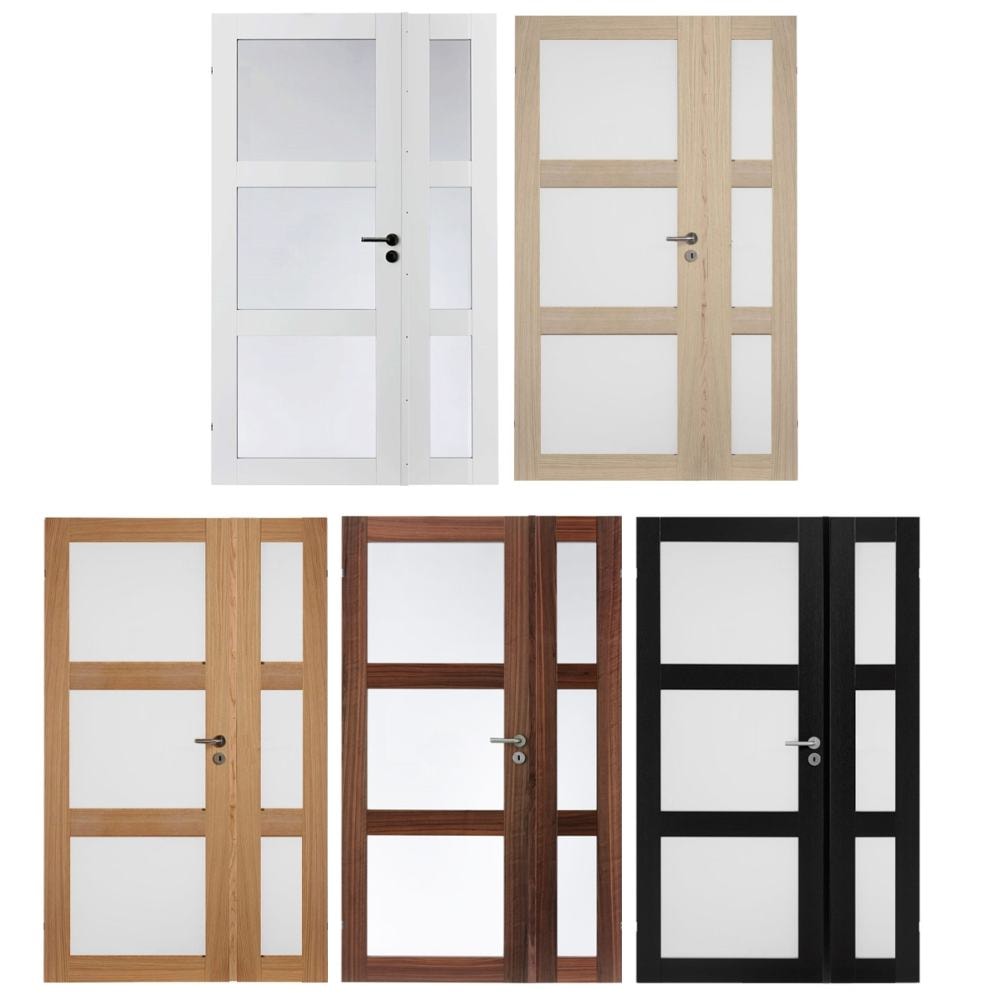 Swedoor Advanced-Line Unique GW03L+GW03L fyldningsdør 40 mm med glas