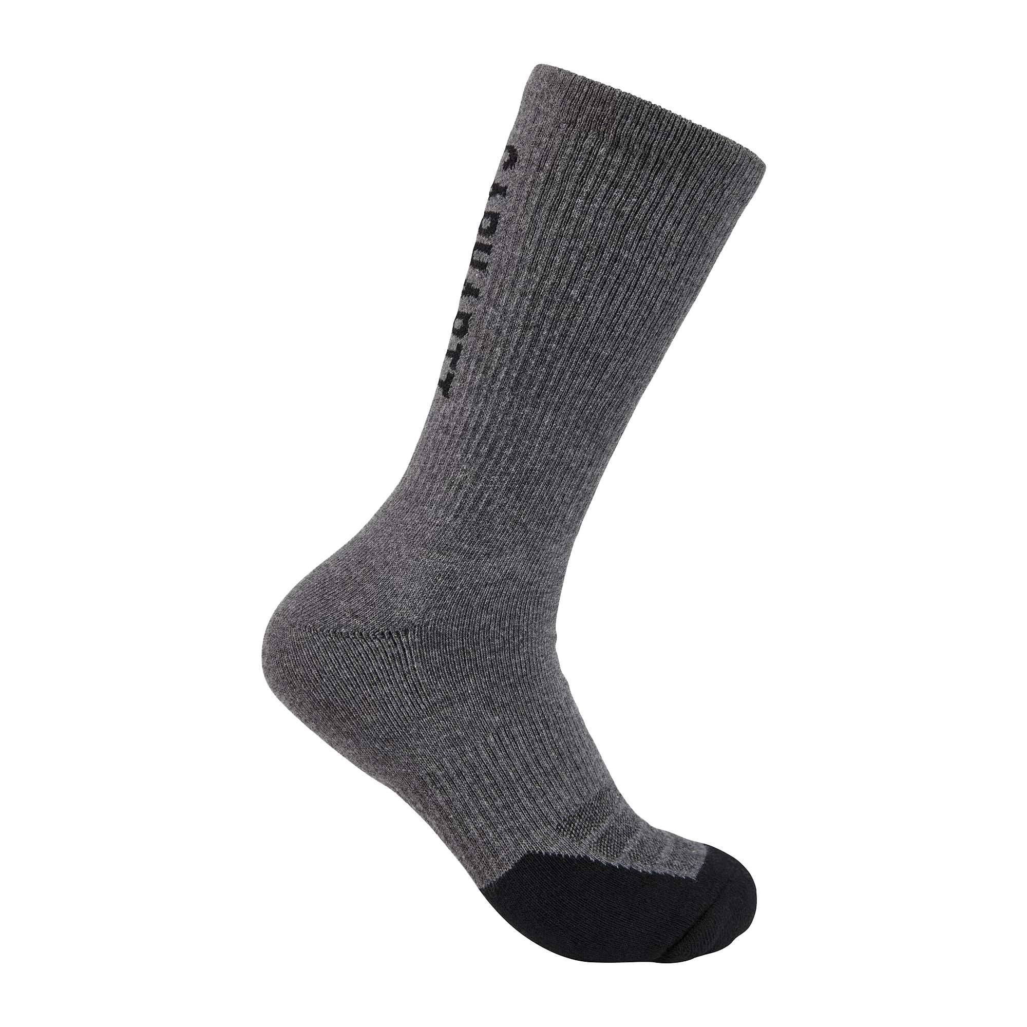 Carhartt Midweight Crew Socks 3-Pack Men's Carbon Heather XL