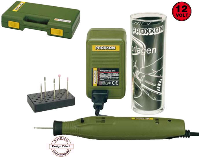 Proxxon glasgravørsæt med prøveglas.Proxxon nr. 28635