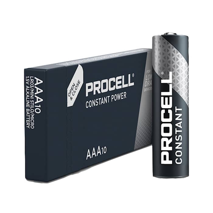 Duracell Procell batterier AAA / LR03. Pakke med 10 stk.