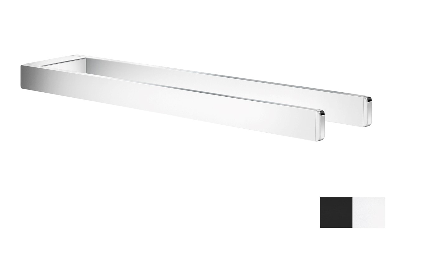 Smedbo Outline håndklædestang i sort, dobbelt L380 mm