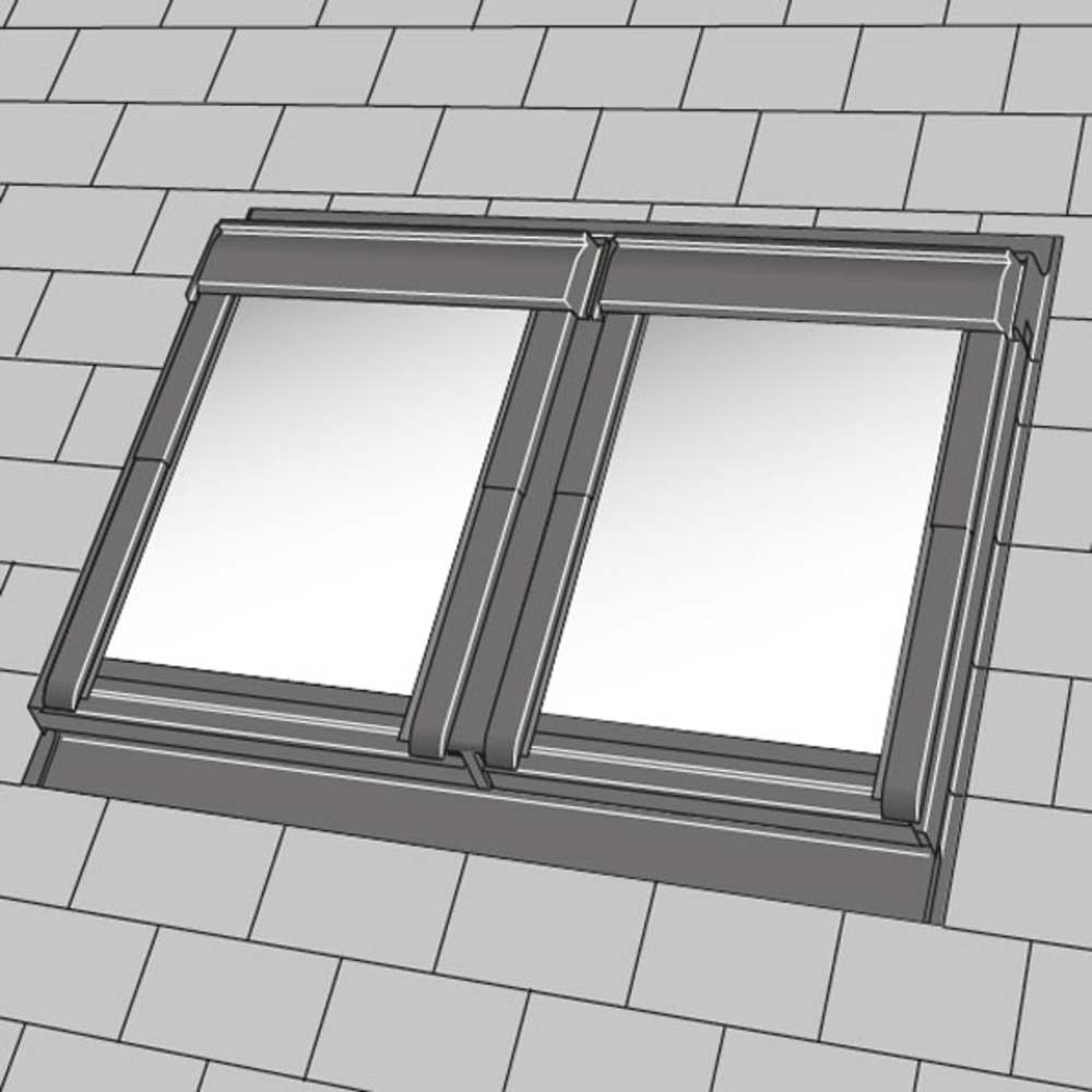 VELUX Tvillinginddækning EBL 0021B t/ Fladt tag - SK08 - 114 x 140 cm