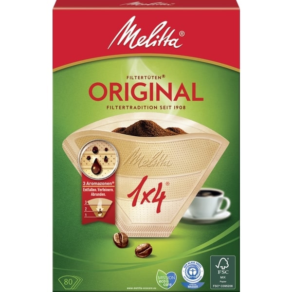Melitta Original 4 kaffefilterubleget 80 stk.