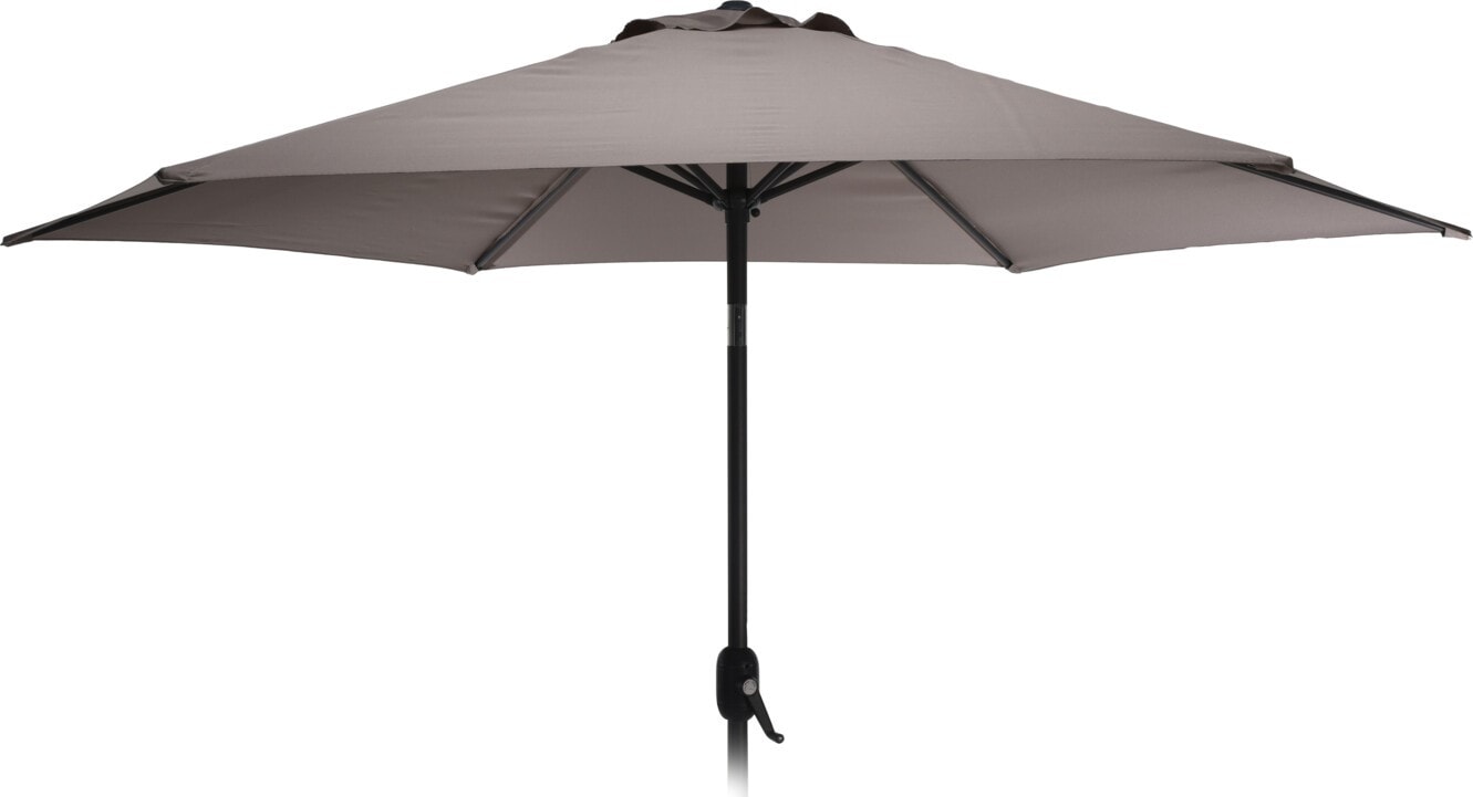 Parasol i taupe med tilt og håndsving Ø270 cm