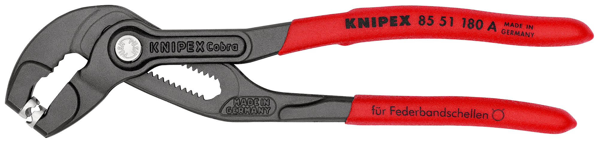 Knipex fjederbånds-spændebåndstang, grå atramenteret 250 mm