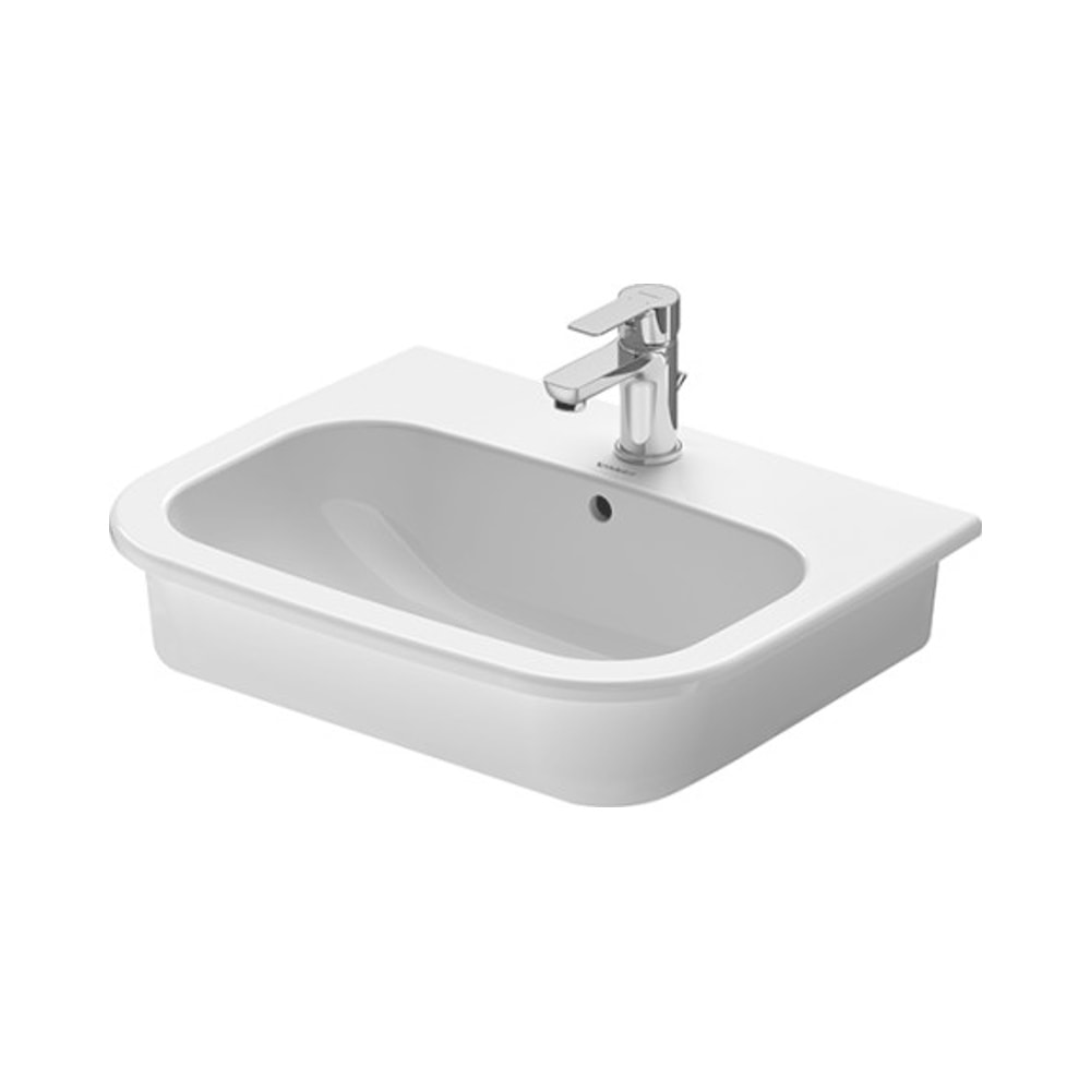 Duravit D-Code vask med hanehul til nedfældning i bordplade 54,5 x 43,5 cm