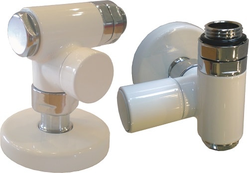 Kriss Corner Combi manuelt ventilsæt i hvid,vinkelløbende til kombidrift.