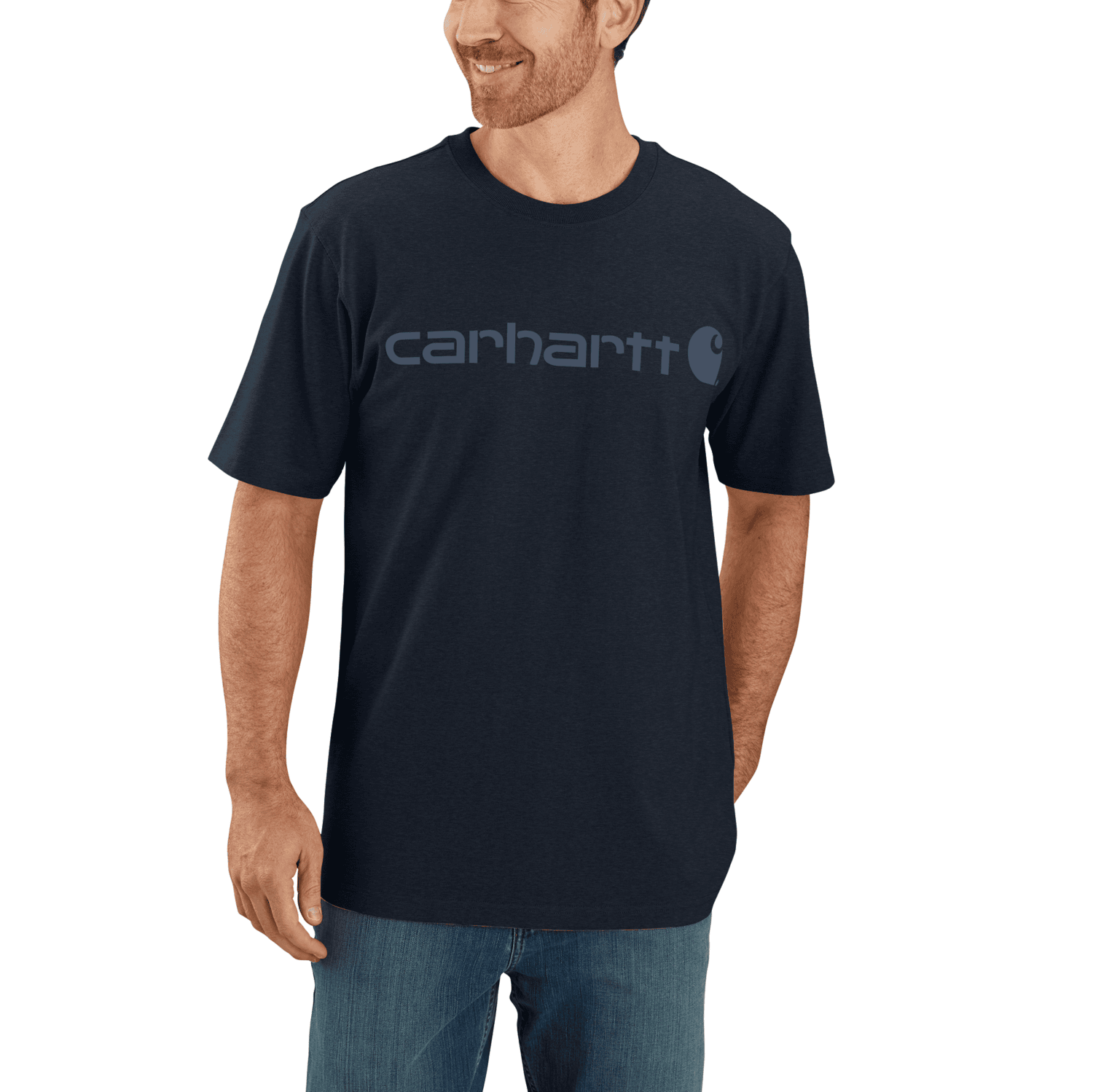 Carhartt Dearborn Relaxed Logo T-Shirt Men Navy/Dark Blue 2XL