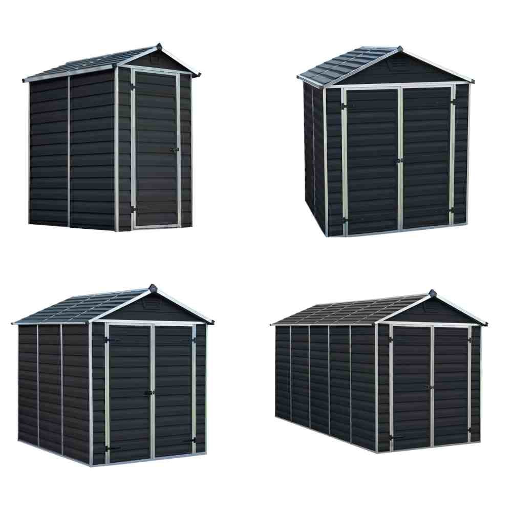 Palram - Canopia Skylight redskabsrum i midnatsgrå polycarbonat