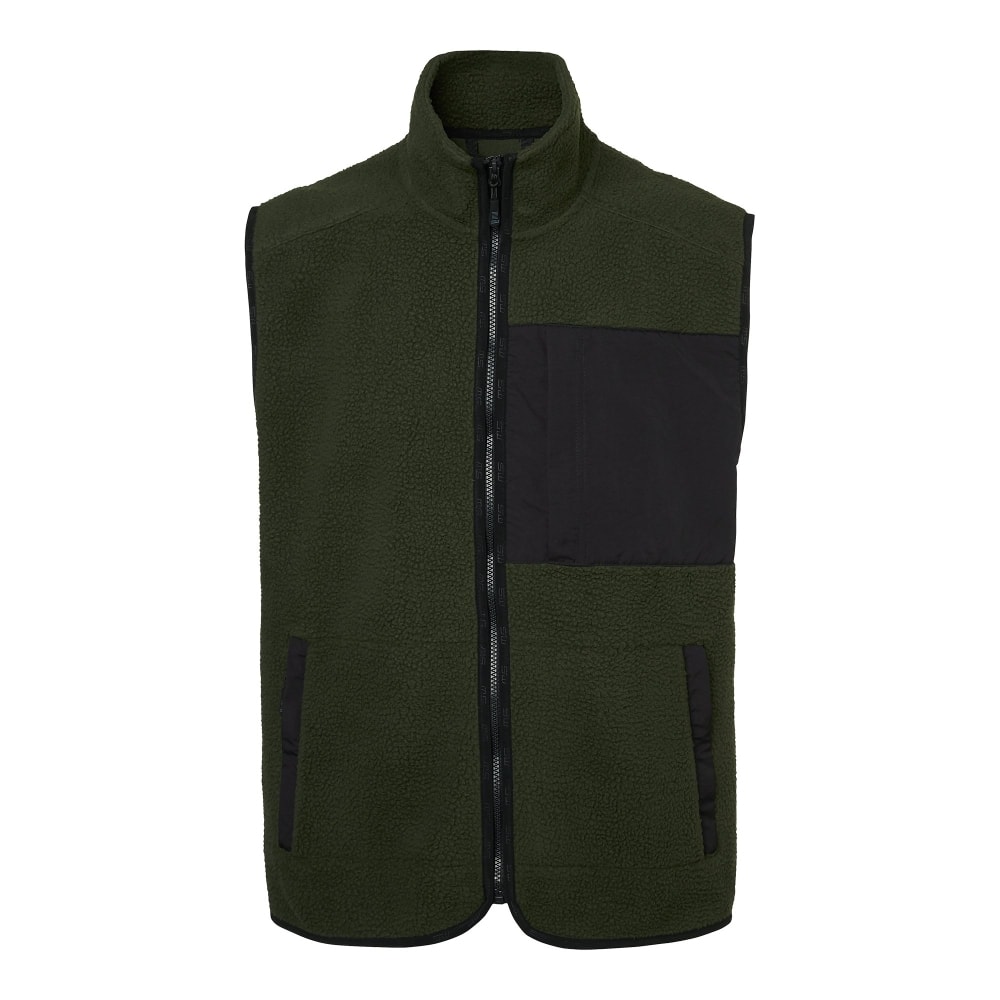 South West Seth vest sherpafleece mørk oliven str. 3XL