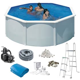 Swim & Fun Basic pool rund Ø350 x 132 cm i hvid 11.250 liter