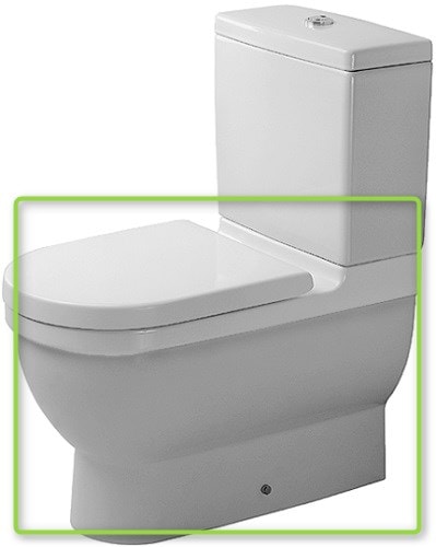 Duravit Starck 3 toilet. Back-to-wall gulvstående underdel wondergliss overflade