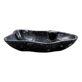 GemLook GL432 håndlavet håndvask i sort fossil marmor oval 53 x 37 cm