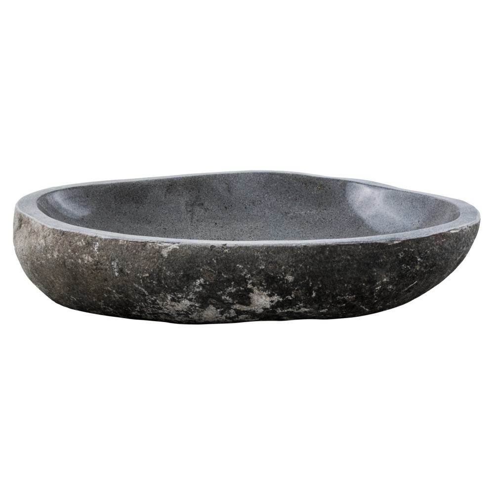 GemLook GL449 håndlavet håndvask i grå riverstone oval 70 x 40 cm