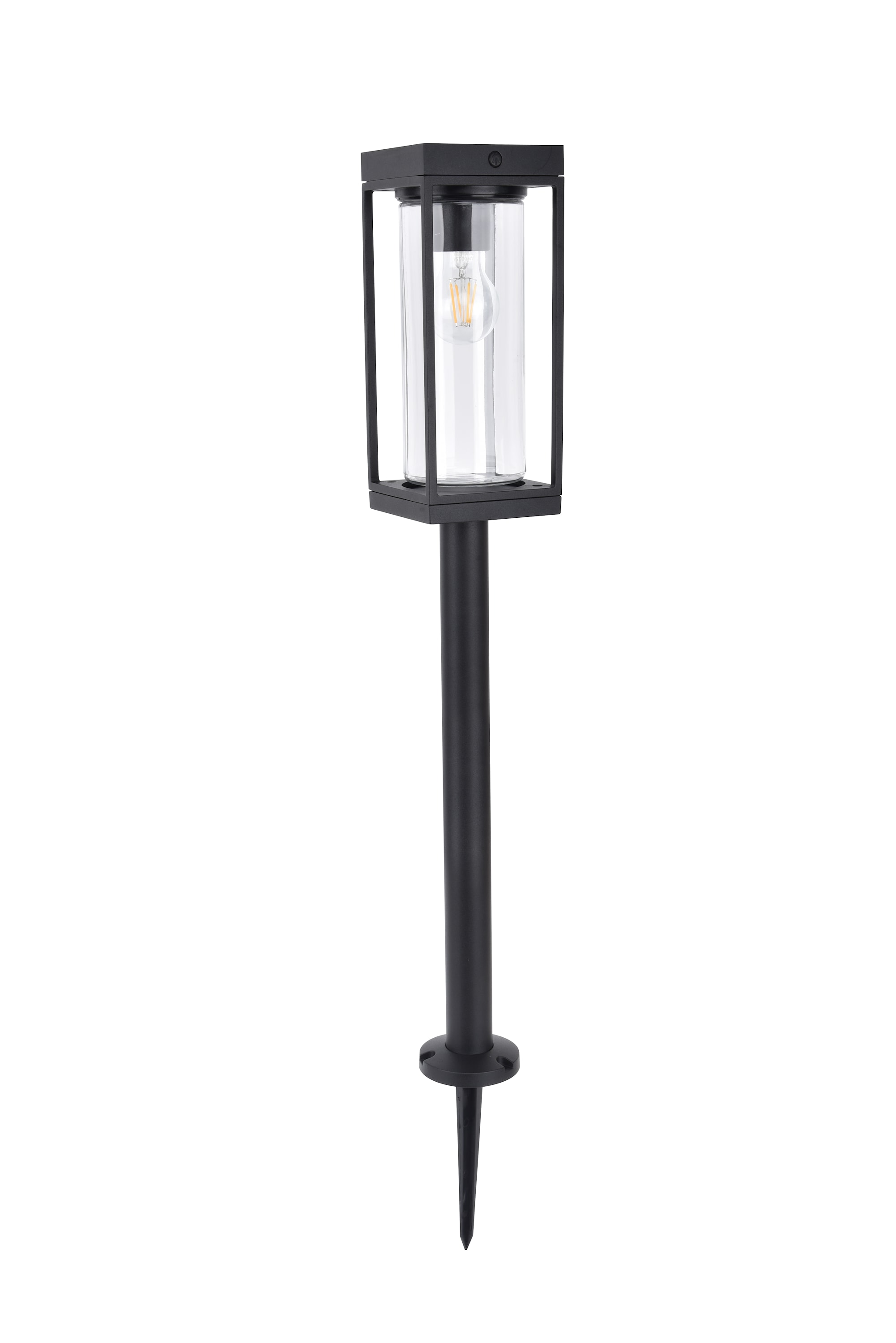Lutec Flair Solar LED pullert i mat sort/klar 2W IP44