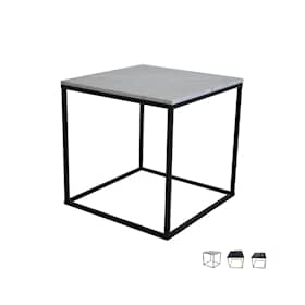 Venture Design Estelle sidebord i mat messing og grå marmor 50 x 50 cm