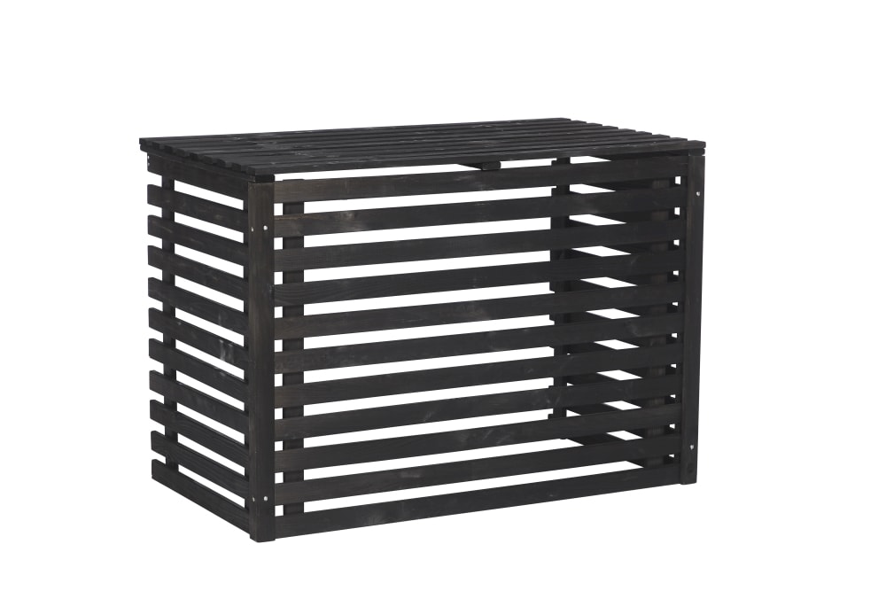 Varmepumpeskjuler firkantet grundmalet sort