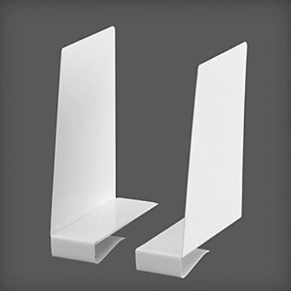 Elfa Classic bogstøtte i hvid m/klemfjeder 2 stk (højre og venstre)