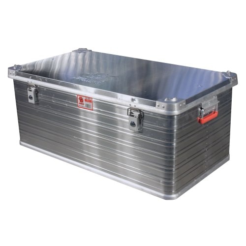 Jumbo alu-kasser indv. mål 870 x 460 x 350 mm.140 liter, lasteevne 130 kg.