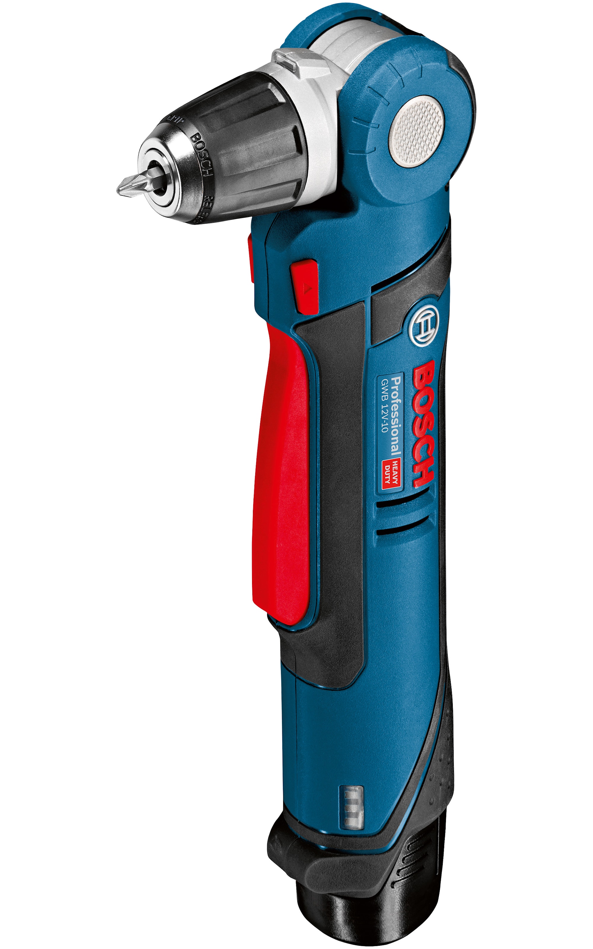 Bosch GWB 12V-10 vinkelboremaskine 12V med 2 x 2,0 Ah batteri og lader L-Boxx