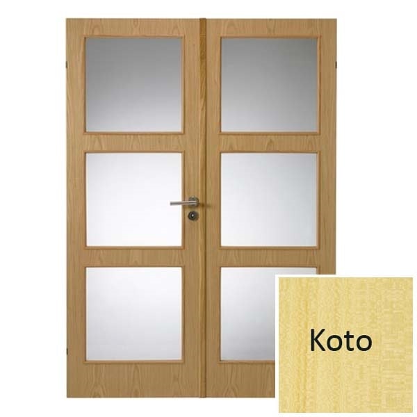 Swedoor Easy Nature GW3+GW3 40 mm koto dør m. glas 82,5+82,5x204 cm (17x21)