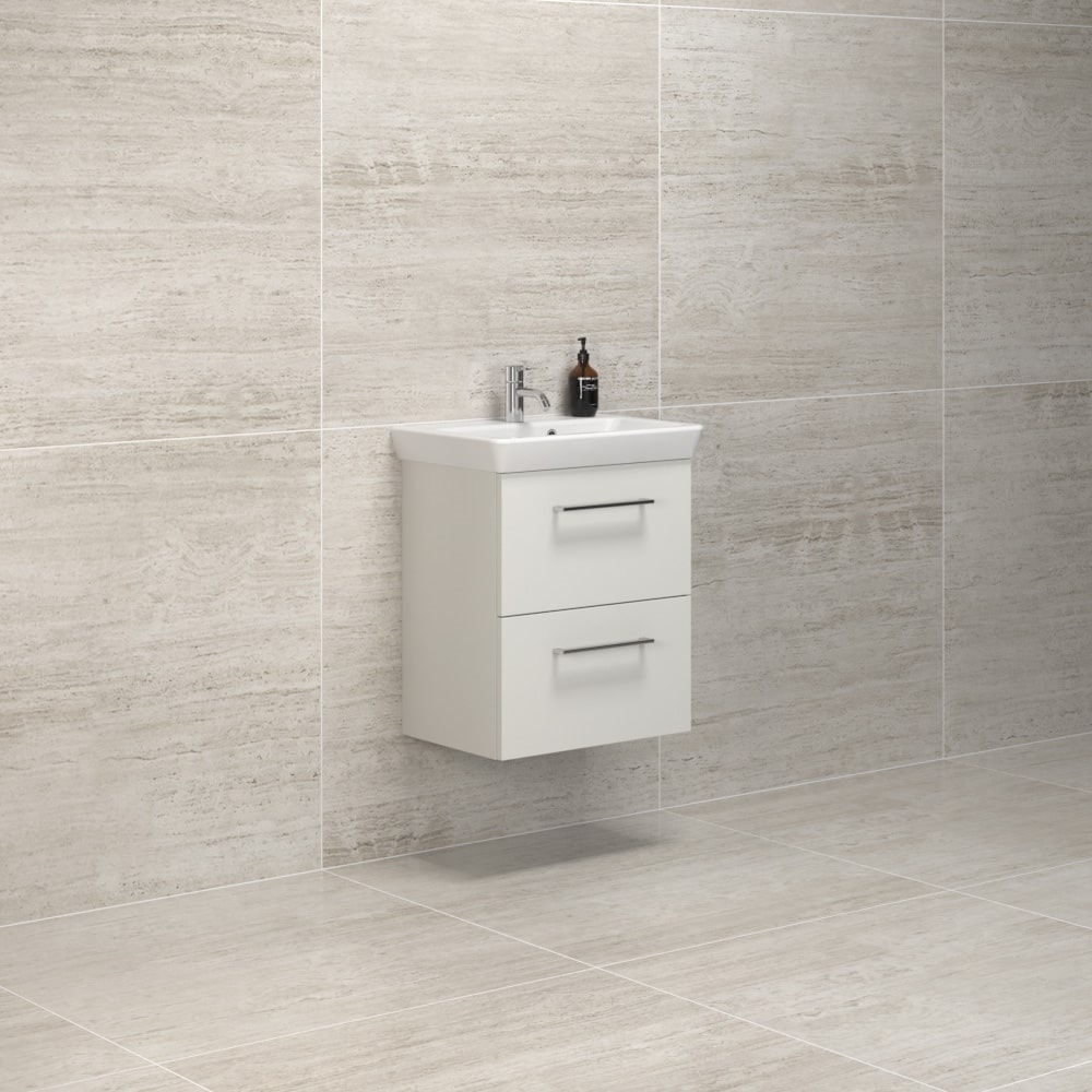 Scanbad Multo vaskeskab 85 cm varm eg Lotto vask 2 skuffer