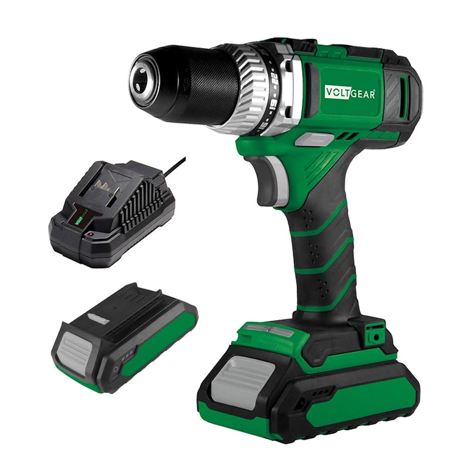 Voltgear Plus 20V skruemaskine med 2x2,0 Ah batteri og lader