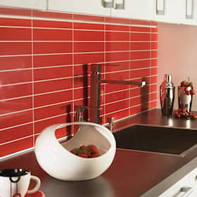 Fibo kitchenboard HG Red Tile 11x580x620 mm. 2 plader pr. pakke