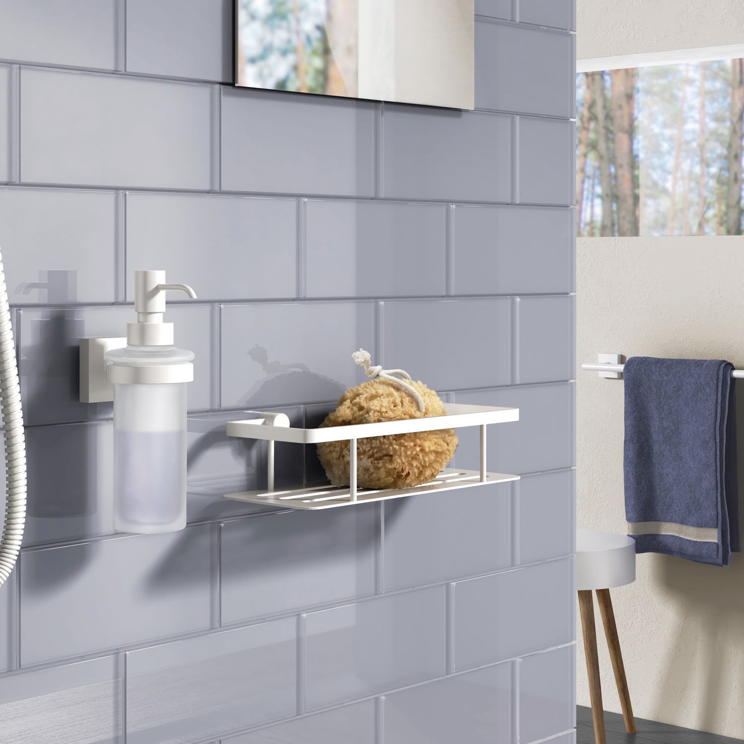 Smedbo Sideline brusekurv 250x103x60 mm miljo hvid