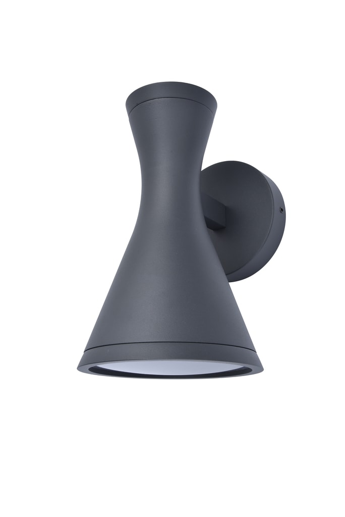 Lutec Brund væglampe up/down i mat sort/klar 2 x GU10 IP44