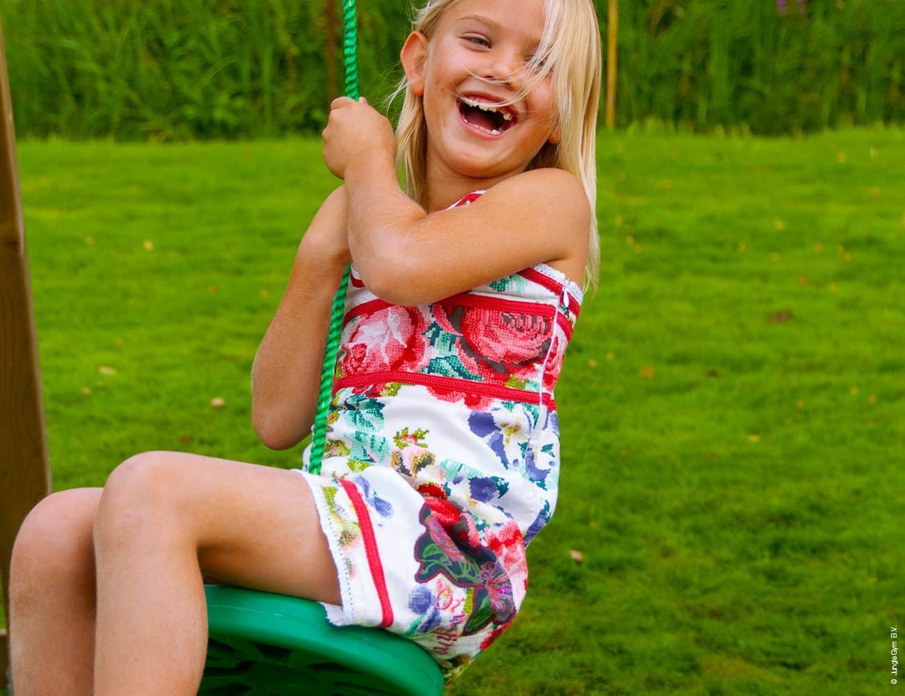 Jungle Gym Twist Disk grøn, komplet inkl. reb og kroge