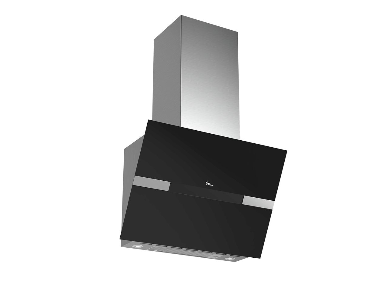 Thermex Mini Preston II vægmonteret emhætte i sort, skråtstillet med motor 60 cm