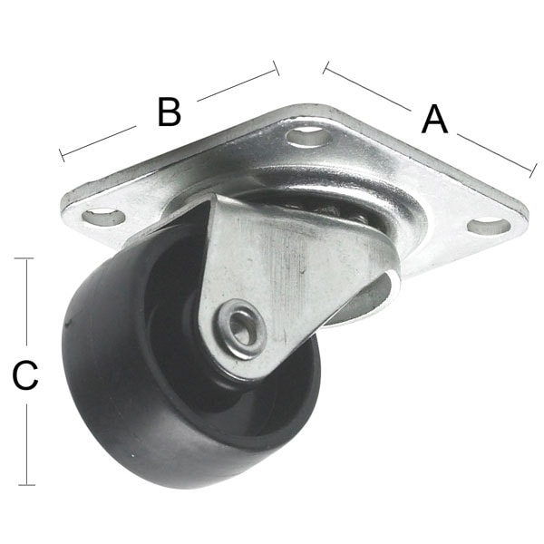 Habo møbelhjul med stålplade 42x42x30 mm 1 stk