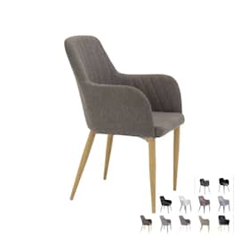 Venture Design Comfort spisebordsstol med armlæn i sort PU og sort