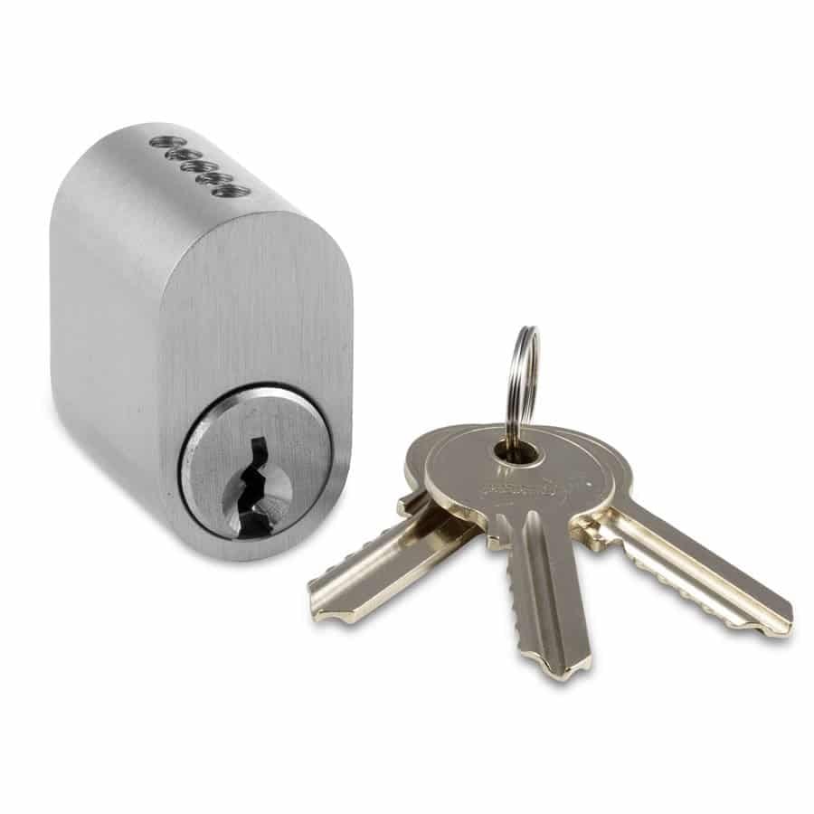 Jasa oval cylinder 5-stift matforniklet inkl. 3 nøgler