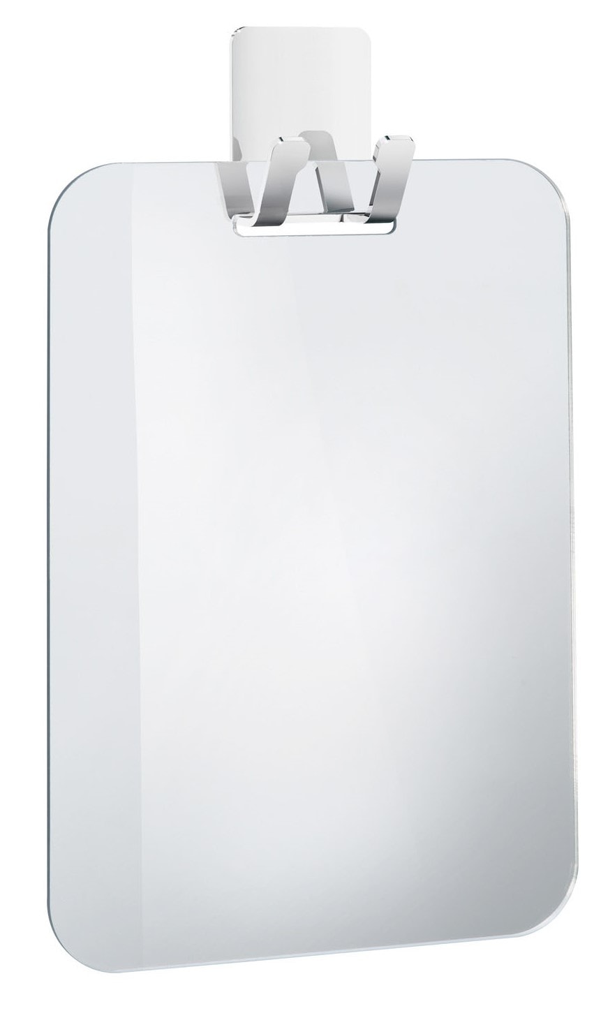 Smedbo Outline Lite spejl med selvklæbende krog krom/plastik
