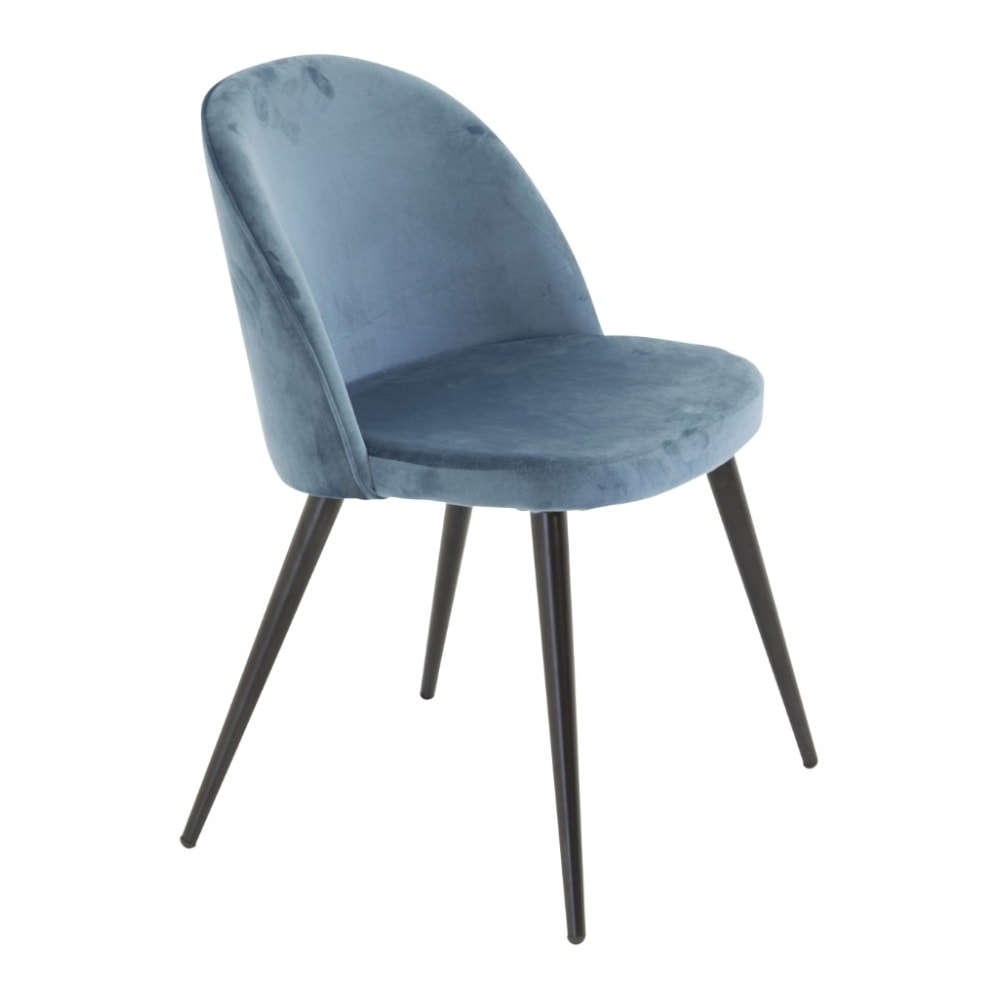 Venture Design Velvet spisebordsstol i blå og sort