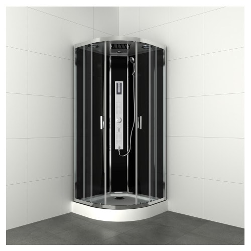 Allibert Gipsy brusekabine rund alu profil 90 x 90 x 225 cm