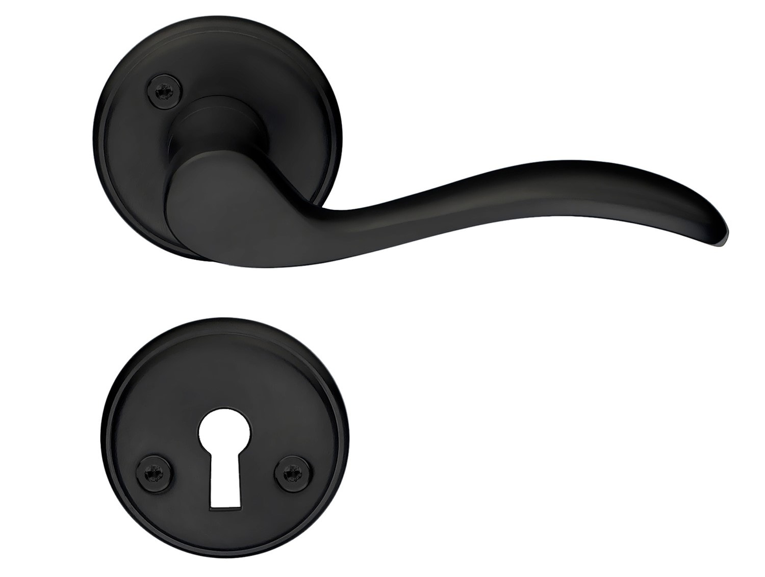 Beslagsboden B276 Spar indendørs dørgreb i sort inkl. nøgleskilt