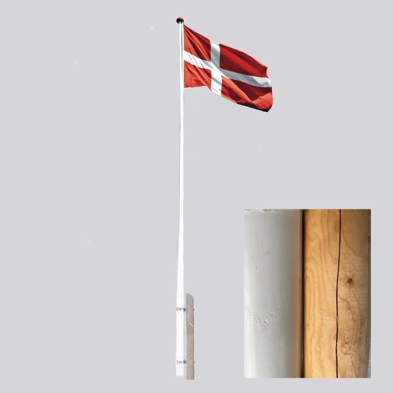 Dano Mast træflagstang hvidmalet 12 meter