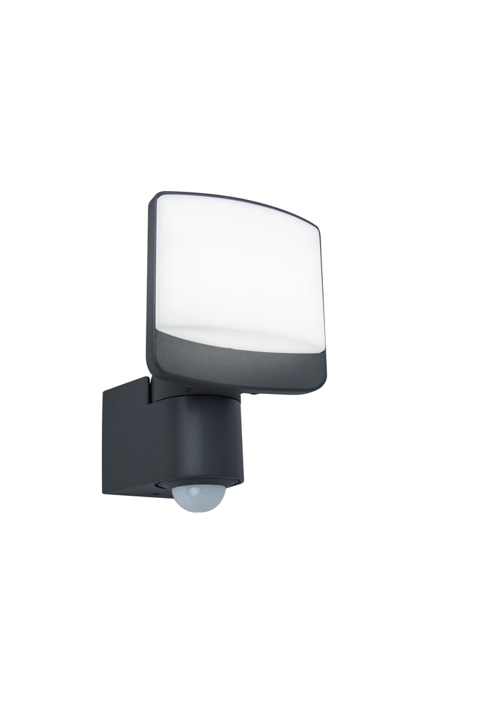 Lutec Sunshine LED projektør i mørkegrå/opal med sensor 12,5W IP44