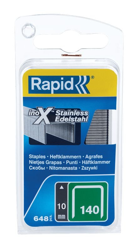 Rapid Häftklammer 140/10mm, rostfri, 650-pack