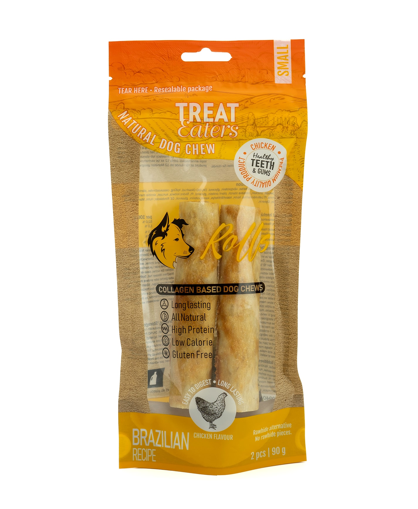 Treateaters New Hide Small Roll Chicken 2 stk 90g
