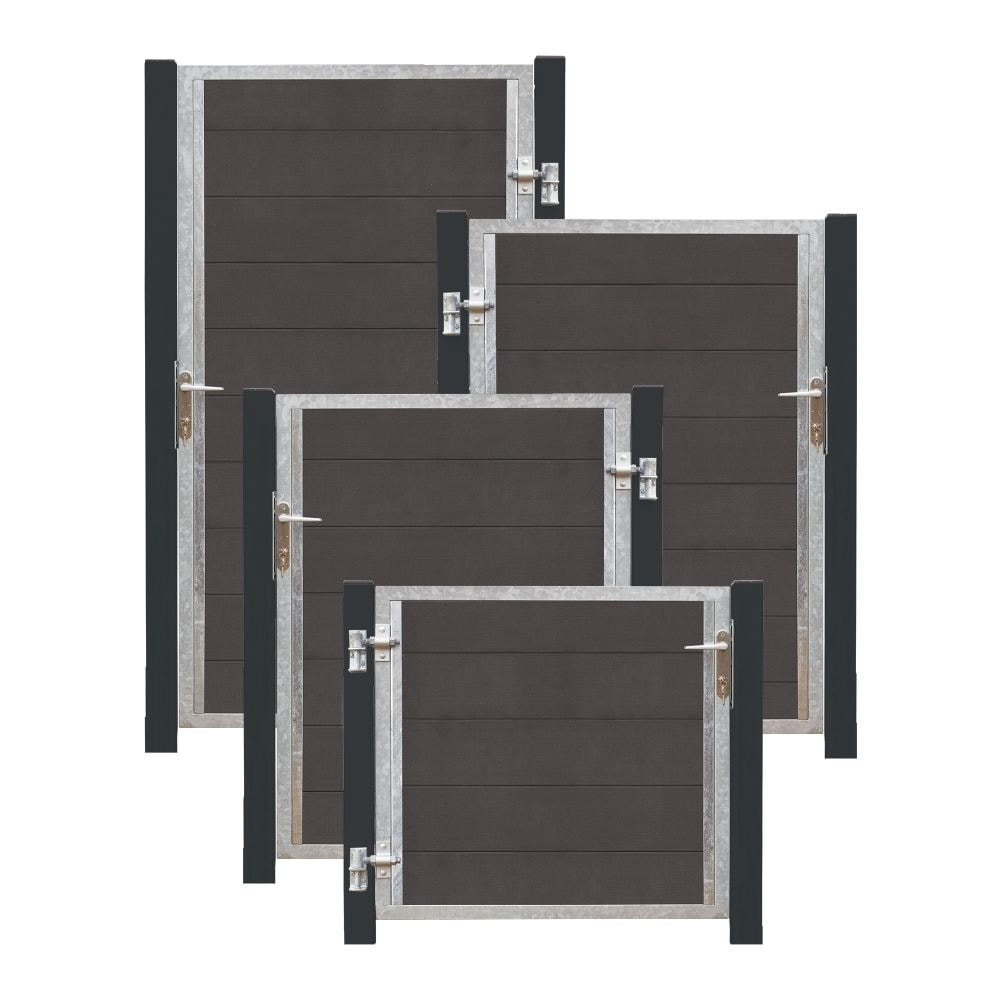 Plus Futura låge venstre skifergrå komposit inkl. gråsorte stolper 99 x 91 cm