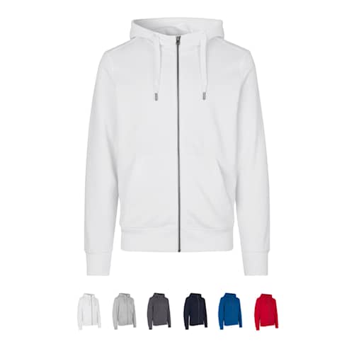 ID Core hoodie med lynlås hvid str. S