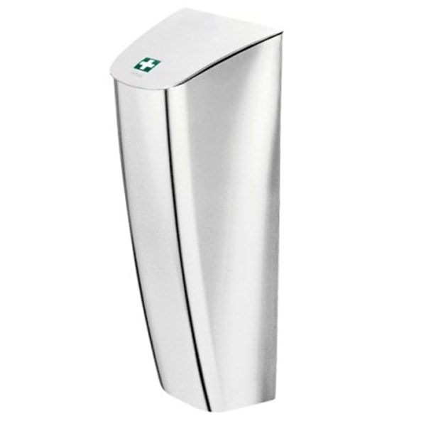 Juvel Intra Millinox affaldsbeholder med låg i rustfri - 156 x 165 x 454 mm