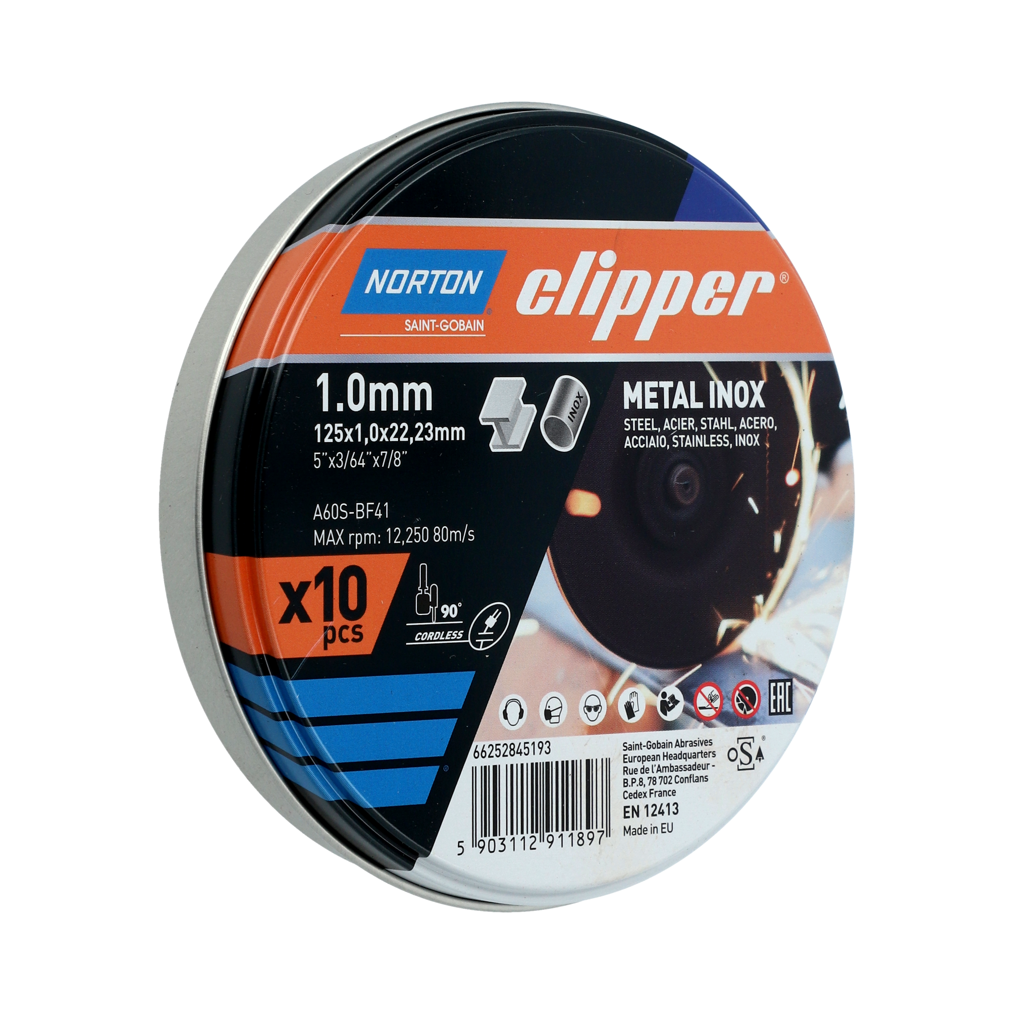 Norton Skæreskive Clipper 125x1,0x22,23 mm 10-pak