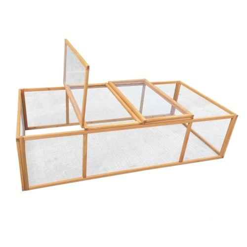 Hortus kaninløbegård i brunbejset træ 180 x 90 x 45 cm