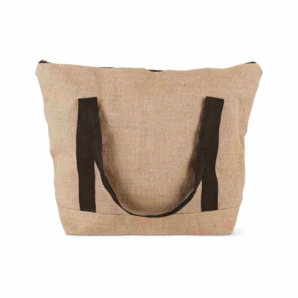 Bercato Beach Bag Jute strandtaske i natur 40 x 35 x 17 cm